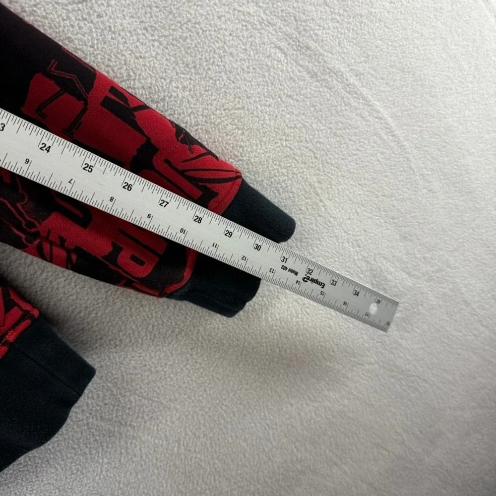 Jordan Hoodie Men's Large Red Jumpman All Over Print Graphic Pullover Printed